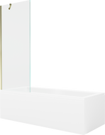 Mexen Cubik bañera rectangular 150 x 70 cm con cubierta y mampara de 1 hoja 70 cm, transparente, dorado - 550315070X9507000050