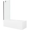 Mexen Cubik rechthoekig bad 150 x 70 cm met ombouw en 1-delige scherm 70 cm, transparant, zwart - 550315070X9507000070