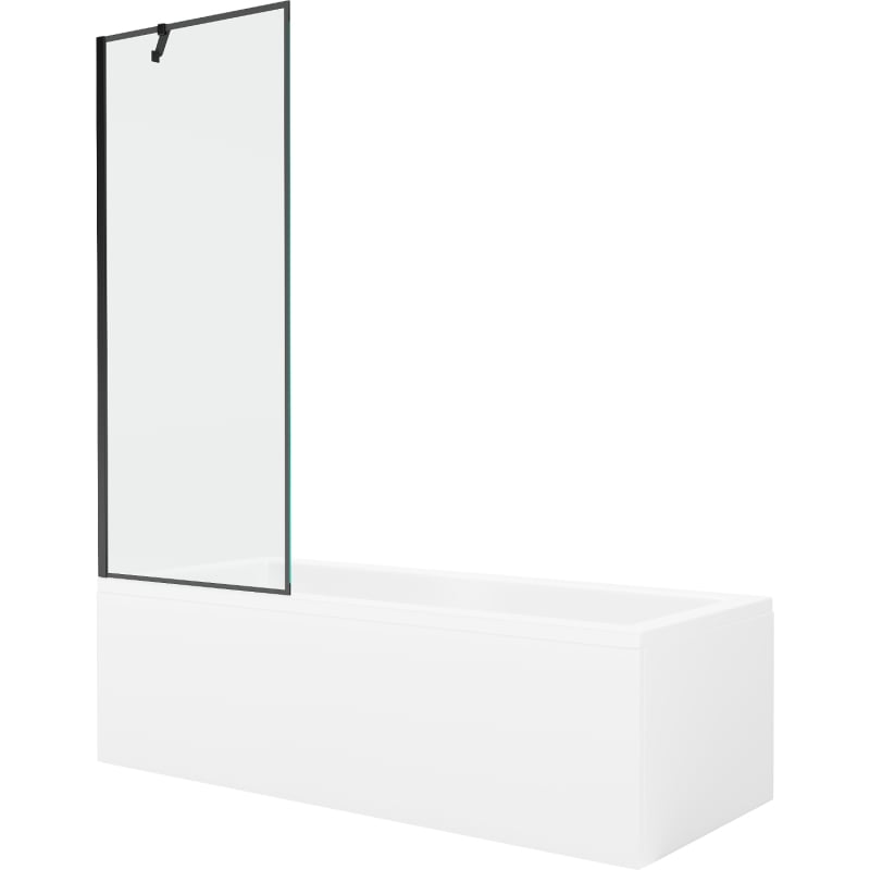 Mexen Cubik Pravokutna kada 150 x 70 cm s oblogom i paravanom s jednim krilom 70 cm, crni uzorak - 550315070X9507007070