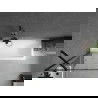 Mexen Cubik rechthoekig bad 150 x 70 cm met ombouw en 1-vleugelig scherm 70 cm, zwart patroon - 550315070X9507007070