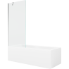 Mexen Cubik rechteckige Wanne 150 x 70 cm mit Verkleidung und einteiliger 80 cm Duschwand, transparent, Chrom - 550315070X95080?