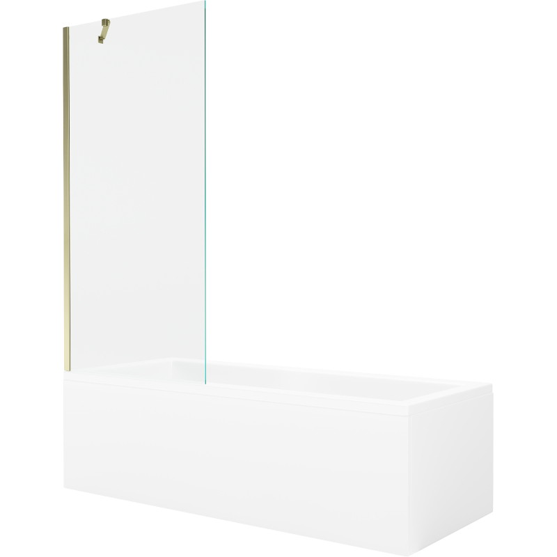 Mexen Cubik suuremõõtmeline vann 150 x 70 cm koos korpuse ja 1-osalise 80 cm läbipaistva, kuldse ekraaniga