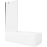 Mexen Cubik rectangular bath 150 x 70 cm with enclosure and 1-wing screen 80 cm, transparent, gold - 550315070X9508000050