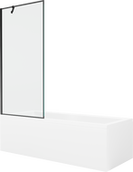 Mexen Cubik ristkülikukujuline vann 150 x 70 cm koos korpuse ja ühe tiivaga vaheseinaga 80 cm, must muster