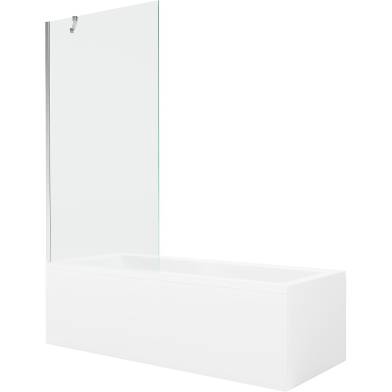 Mexen Cubik ristkülikukujuline vann 150 x 70 cm karkassi ja 1-lehelise 90 cm läbipaistva kroomitud vaheseinaga