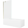 Mexen Cubik pravokutna kada 150 x 70 cm s oblogom i jednokrilnim paravanom 90 cm, prozirna, zlatna - 550315070X9509000050