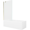 Mexen Cubik wanna prostokątna 150 x 70 cm z obudową i parawanem 1-skrzydłowym 90 cm, transparent, złoty - 550315070X9509000050