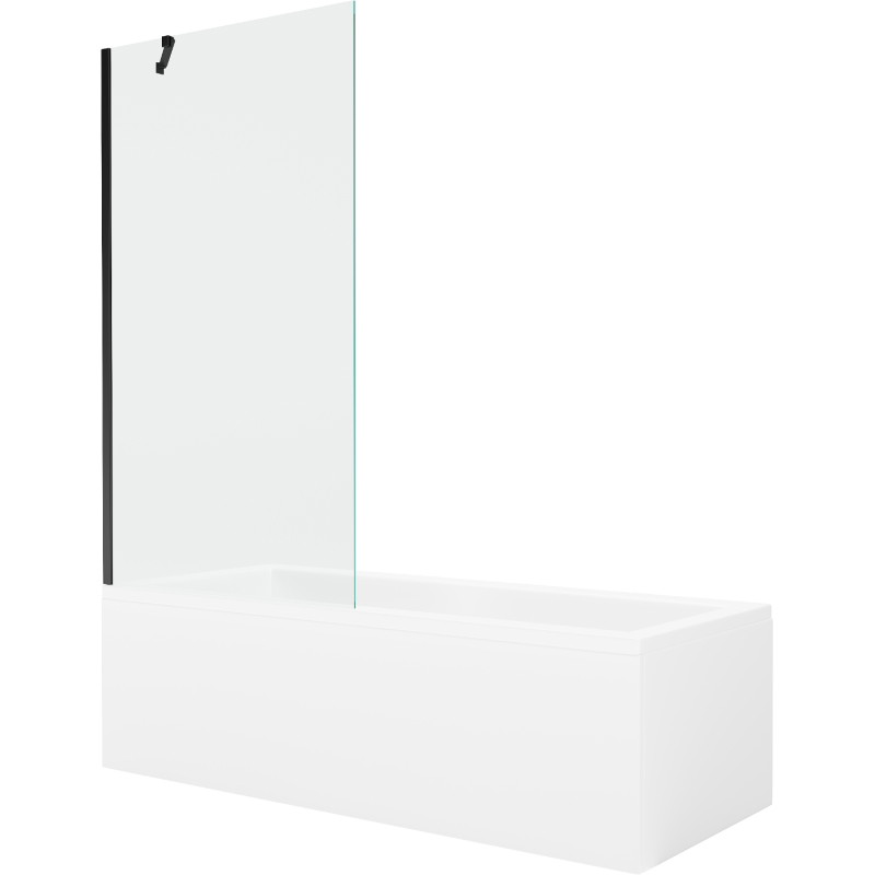 Mexen Cubik ristkülikukujuline vann 150 x 70 cm kesta ja 1-leheline 90 cm dušiekraan, läbipaistev, must