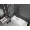 Mexen Cubik baignoire rectangulaire 150 x 70 cm avec tablier et paravent 1 volet 100 cm, transparent, noir - 550315070X95100000?