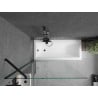 Mexen Cubik baignoire rectangulaire 150 x 70 cm avec tablier et paravent 1 volet 100 cm, transparent, noir - 550315070X95100000?