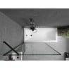 Mexen Cubik baignoire rectangulaire 150 x 70 cm avec habillage et paroi 1 vantail 100 cm, motif noir - 550315070X9510007070