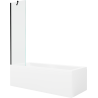 Mexen Cubik rectangular bath 160 x 70 cm with enclosure and 1-wing screen 50 cm, transparent, black - 550316070X9505000070