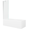 Mexen Cubik rechthoekig bad 160 x 70 cm met ombouw en 1-delige vouwwand 60 cm, transparant, chroom - 550316070X9506000001