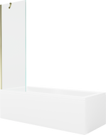 Mexen Cubik Rechteckeg Buedbidden 160 x 70 cm mat Verkleedung an engem 1-flillekege Schierm 60 cm, transparent, gëllen