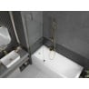 Mexen Cubik rectangular bathtub 160 x 70 cm with enclosure and 1-wing screen 60 cm, transparent, gold - 550316070X9506000050