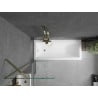 Mexen Cubik rechthoekig bad 160 x 70 cm met ombouw en 1-delige scherm 60 cm, transparant, goud - 550316070X9506000050