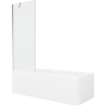 Mexen Cubik baignoire rectangulaire 160 x 70 cm avec habillage et paroi 1-volet 70 cm, transparent, chrome