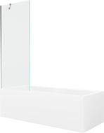 Mexen Cubik rechteckige Badewanne 160 x 70 cm mit Verkleidung und einflügeliger 70 cm Duschwand, transparent, Chrom - 550316070?