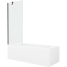 Mexen Cubik rechthoekig bad 160 x 70 cm met ombouw en 1-delig scherm 70 cm, transparant, zwart - 550316070X9507000070