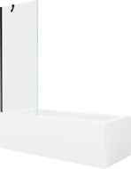 Mexen Cubik rektangulär Badwan 160 x 70 cm mat Verkleedung an Eemer mat 1-flüglechem 70 cm, transparent, schwaarz