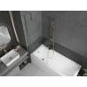 Mexen Cubik rechthoekig bad 160 x 70 cm met ombouw en 1-delige scherm 80 cm, transparant, goud - 550316070X9508000050