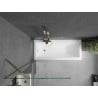 Mexen Cubik rechthoekig bad 160 x 70 cm met ombouw en 1-deurs scherm 80 cm, transparant, goud - 550316070X9508000050
