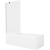Mexen Cubik wanna prostokątna 160 x 70 cm z obudową i parawanem 1-skrzydłowym 90 cm, transparent, złoty - 550316070X9509000050