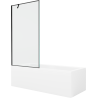 Mexen Cubik rechteckige Badewanne 160 x 70 cm mit Verkleidung und 1-flügeliger Abtrennung 90 cm, schwarzes Muster - 550316070X9?