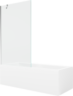 Mexen Cubik ristkülikukujuline vann 160 x 70 cm koos korpuse ja 1-labalise ekraaniga 100 cm, läbipaistev, kroom