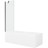 Mexen Cubik rechthoekig bad 170 x 70 cm met ombouw en 1-deurs scherm 60 cm, transparant, zwart - 550317070X9506000070