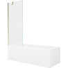 Mexen Cubik rectangular bath 170 x 70 cm with enclosure and 1-wing screen 70 cm, transparent, gold - 550317070X9507000050
