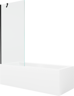 Mexen Cubik rechteckige Badewanne 170 x 70 cm mit Verkleidung und 1-flügeliger Duschwand 80 cm, transparent, schwarz - 55031707?