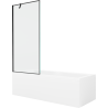 Mexen Cubik pravokutna kada 170 x 70 cm s oblogom i paravanom s 1 krilom 80 cm, crni uzorak - 550317070X9508007070