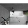 Mexen Cubik pravokutna kada 170 x 70 cm s oblogom i paravanom s 1 krilom 80 cm, crni uzorak - 550317070X9508007070