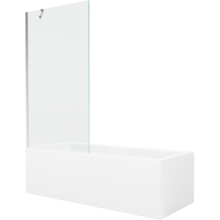 Mexen Cubik baignoire rectangulaire 170 x 70 cm avec habillage et paravent 1-volet 90 cm, transparent, chrome - 550317070X95090?