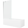 Mexen Cubik baignoire rectangulaire 170 x 70 cm avec habillage et paravent 1-volet 90 cm, transparent, chrome - 550317070X95090?