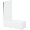 Mexen Cubik rectangular bathtub 170 x 70 cm with panel and 1-wing screen 90 cm, transparent, chrome - 550317070X9509000001