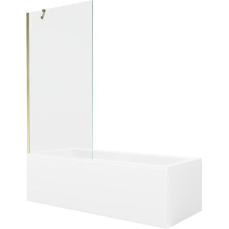 Mexen Cubik ristkülikukujuline vann 170 x 70 cm koos katte ja 1-ukselise 90 cm seinaga, läbipaistva klaasiga, kuldne