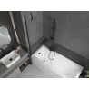 Mexen Cubik baignoire rectangulaire 170 x 70 cm avec habillage et paravent 1 battant 90 cm, transparent, noir - 550317070X95090?