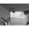 Mexen Cubik baignoire rectangulaire 170 x 70 cm avec habillage et paravent 1 battant 90 cm, transparent, noir - 550317070X95090?