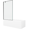 Mexen Cubik rechteckige Badewanne 170 x 70 cm mit Verkleidung und 1-flügeliger Duschwand 100 cm, schwarzes Muster - 550317070X9?