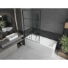 Mexen Cubik taisnstūrveida vanna 170 x 70 cm ar pārsegumu un 1-durvju starpsienu 100 cm, melns raksts - 550317070X9510007077