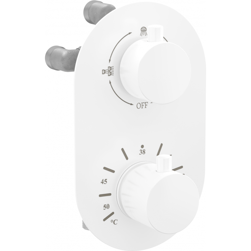 Mexen Kai thermostatische bad-douchekraan met 3 uitgangen, wit - 77602-20