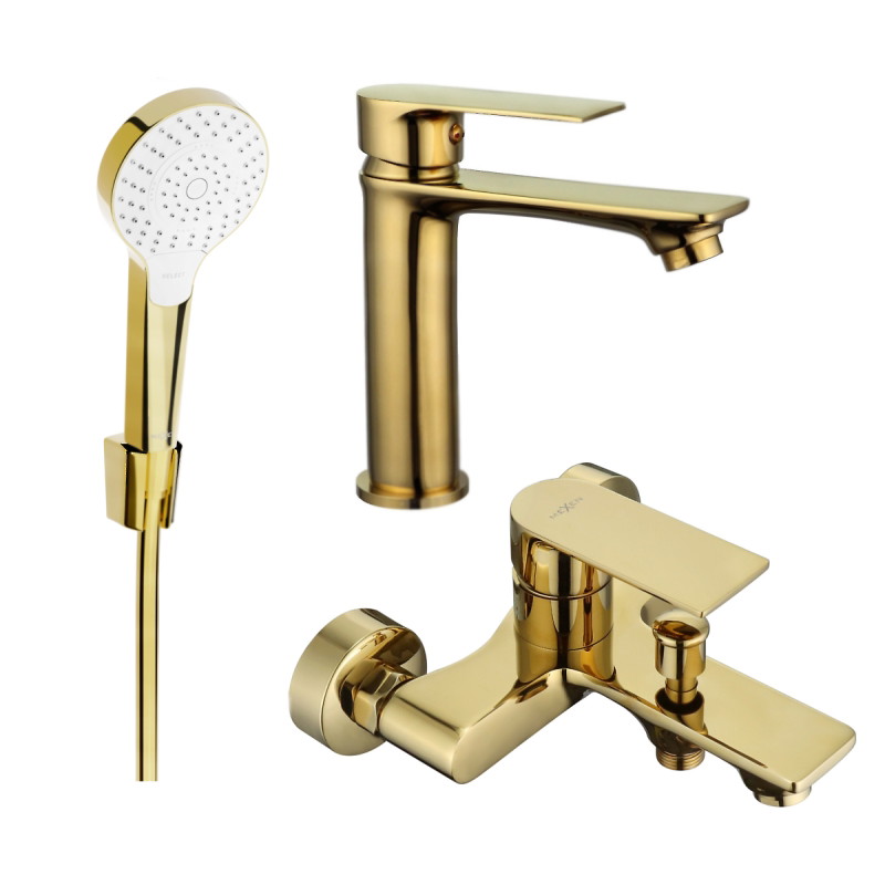 Mexen Royo R05 bathtub set, gold - 72203R05-50
