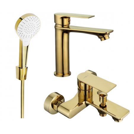 Mexen Royo R05 bathtub set, gold - 72203R05-50