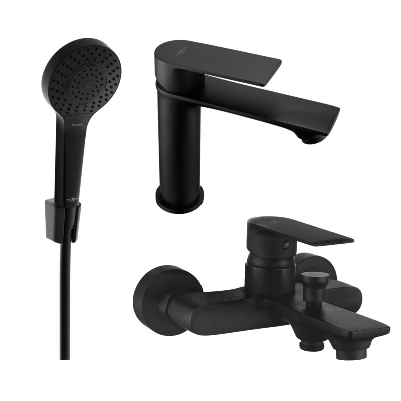 Mexen Royo R05 bathtub set, black - 72203R05-70