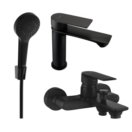 Mexen Royo R05 bathtub set, black - 72203R05-70
