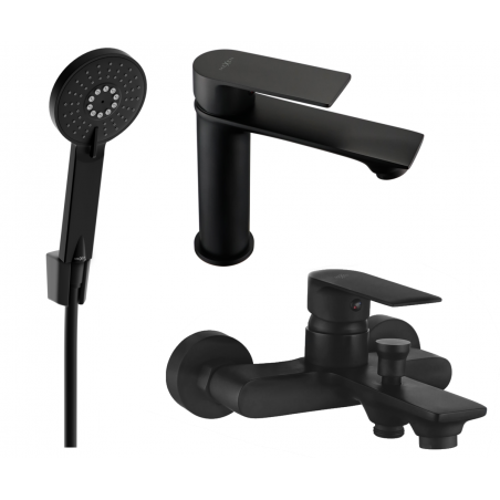 Mexen Royo R40 Bath Set, Black - 72203R40-70