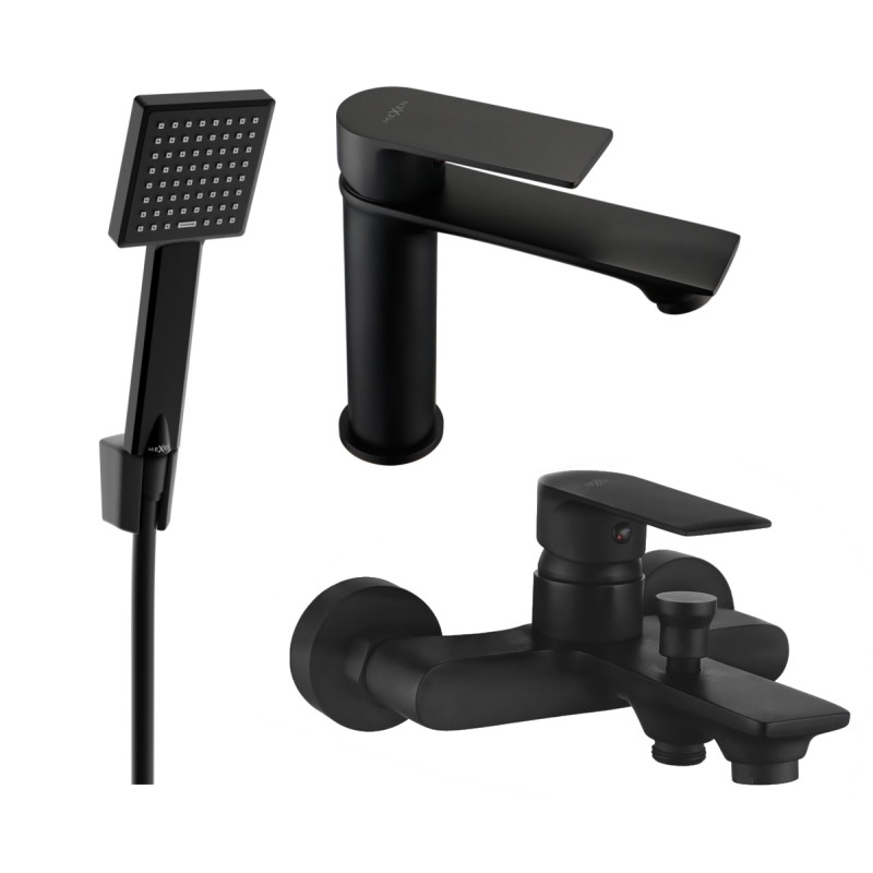 Mexen Royo R45 bathtub set, black - 72203R45-70