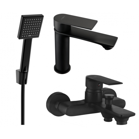 Mexen Royo R45 bathtub set, black - 72203R45-70